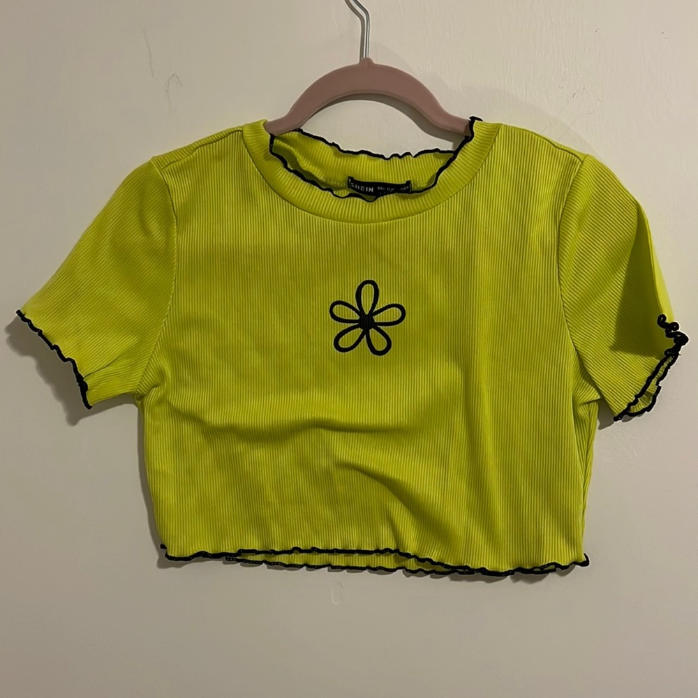 Neon yellow/green cropped top